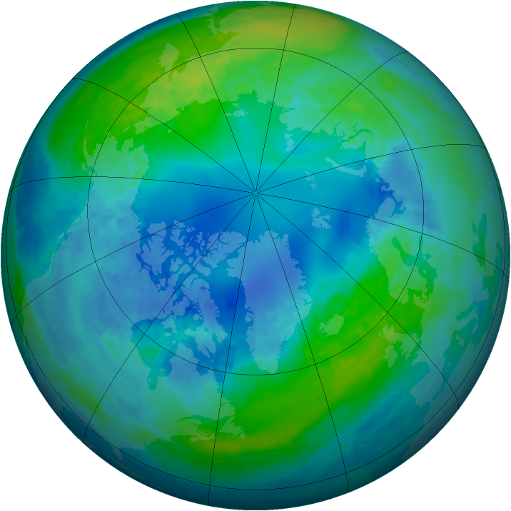 Arctic ozone map for 25 October 2002